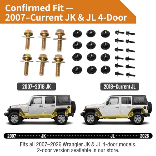 Side Step/Running Board Bolts Hardware (4 Door)