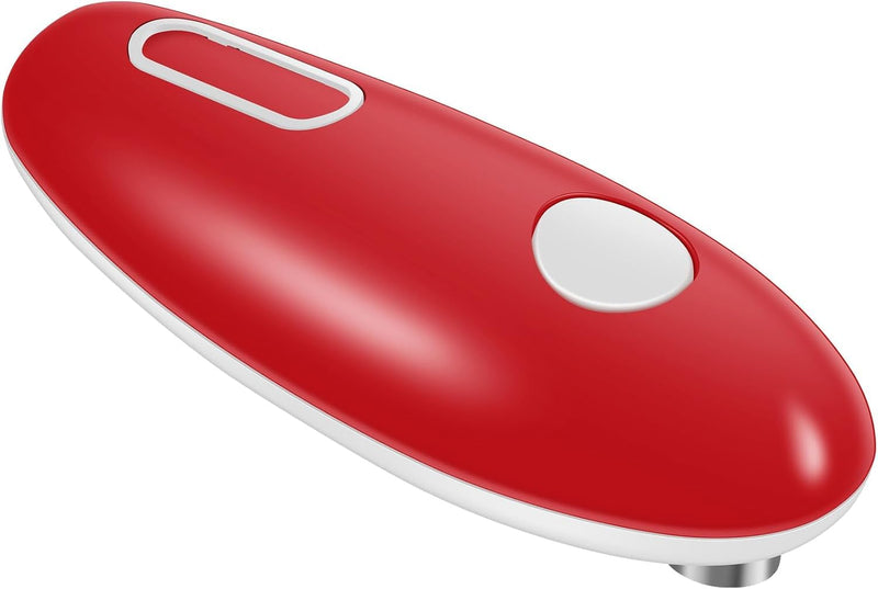 Electric Can Opener, One Touch Hand Free Tin Opener Electric Can Openers for Arthritis Hands Can Openers with One Touch Switch Kitchen Old Man Restaurant Chef's Best Choice-Powerful Safe & Easy Red