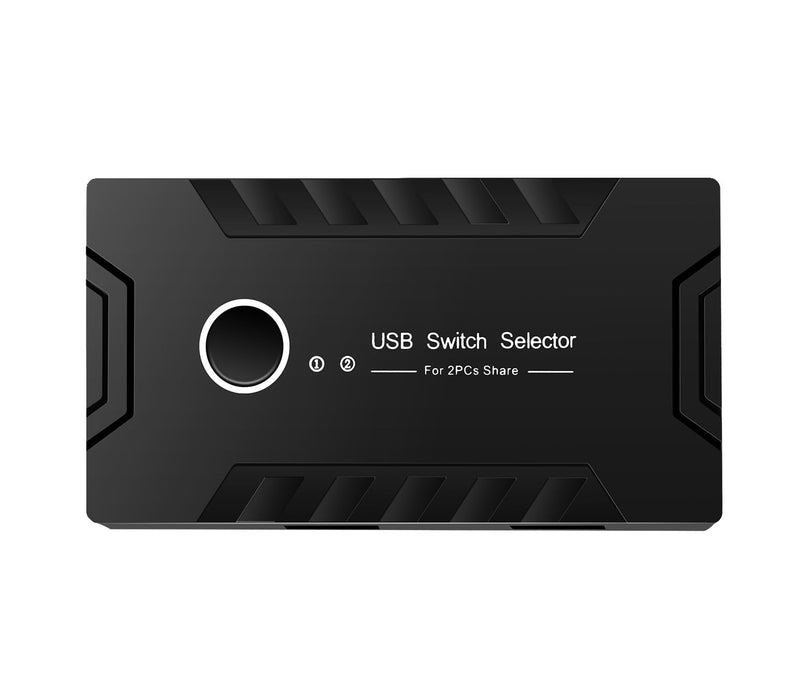 USB 2.0 Switch KVM Switcher 2 Computers Share 4 USB 2.0 Ports Devices for PC Printer Scanner Mouse Keyboard with 2 Pack USB 3.0 Cable and One usb2.0 Power Cable (2.0)