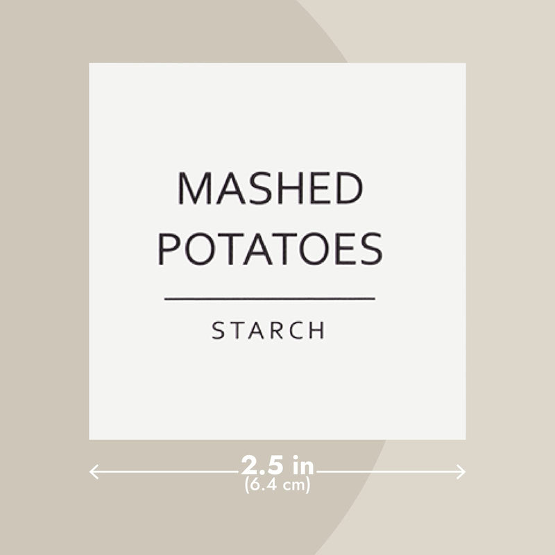 Talented Kitchen Pantry Labels for Containers - 144 Matte Vinyl Stickers, 2.5 x 2.5 in, Black on White, Water Resistant - Food Labels & Ingredient Stickers for Spice Jars & Baking Organization Black Text on White Backing