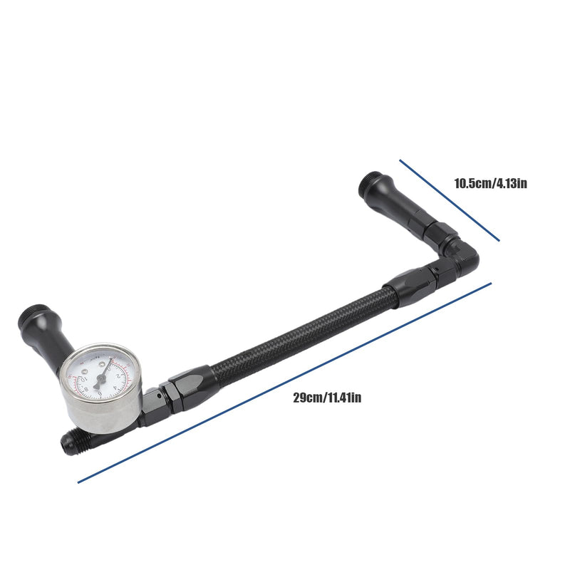 Braided AN6 Dual Feed Carb Fuel Line Double Pump for Holley 4150 Carburetor with Vacuum Pressure Gauge