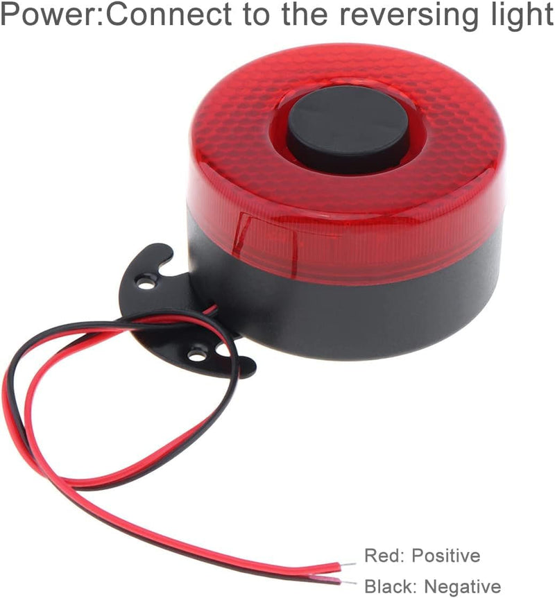 Car Back-up Alarm, 12V/24V 105dB Reverse Beeper Backup Alarm Vehicle Auto Back Up Horn Car Reverse Alarm Buzzer Siren with Light Red