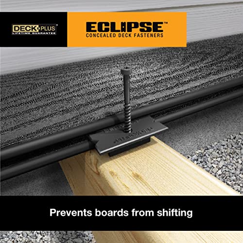 Deck Plus Eclipse Hidden Deck Fasteners, Deck Screws, Wood Screws, Stainless Steel, Black, 90 Pack