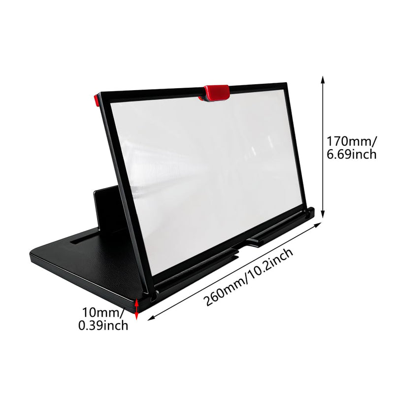 12'' Phone Magnifier Screen,3D HD Screen Magnifier for Cell Phone,Foldable MobilePhone Holder Stand with Amplifier Projector Screens for Movies,Videos,Gaming,Gifts for Men Women