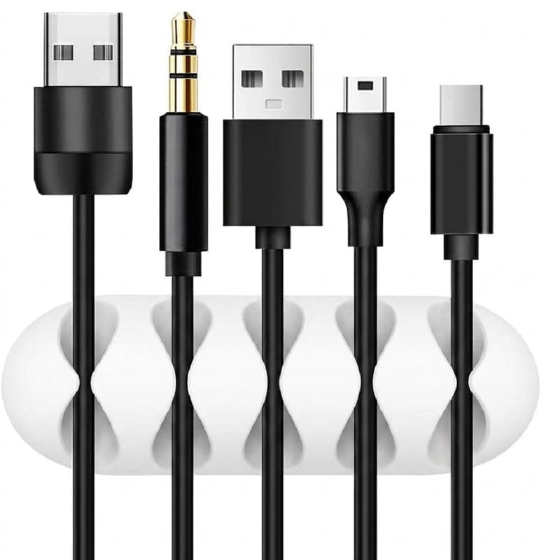 1 Pack TPR White Cord Organizer - Adhesive Cable Clips Holder for Desk, Wall, Car - Wire Management Clips for iPhone Charger, USB, Computer Cables -Cord Keepers with Strong Sticky Backing