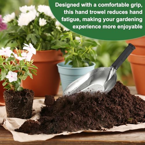 M METERXITY 2-Pack Garden Shovel Trowel Hand Shovels, 28cm/ 11 Inch Stainless Steel Gardening Tools for Digging, Transplanting, Soil Loosening and Planting, Ergonomic Handle