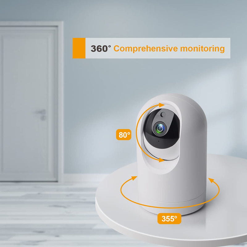 Indoor Security Camera Wireless, 2K Smart Home IP Camera 2.4G/5G Dual-Band WiFi Connection, Two-Way Audio, AI Human Motion Detection, Night Vision, App Remote Control - White (QC21S)