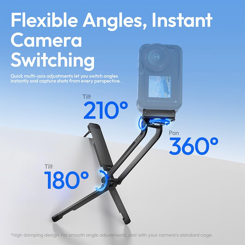 ULANZI MA70 Camera Tripod Compatible with DJI Osmo Action 5 Action4 Action3 | Foldable Selfie Stick & Tabletop Tripod, Native Magnetic Mount Needs No Adapter, Aircraft-Grade Aluminum, Anti-Loss Lanyard