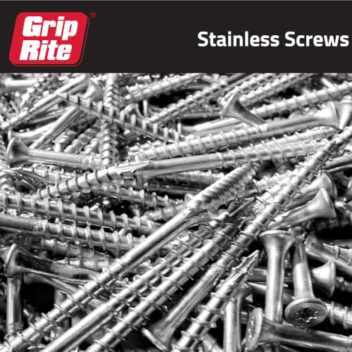 Grip-Rite PrimeGuard Max Deck Screws for Outdoor Projects - Hand Drive Trim Head Wood Screws - T17 Star Drive - 305 Stainless Steel - 7 x 2-1/4" - 1 Lb - MAXS214THW3051
