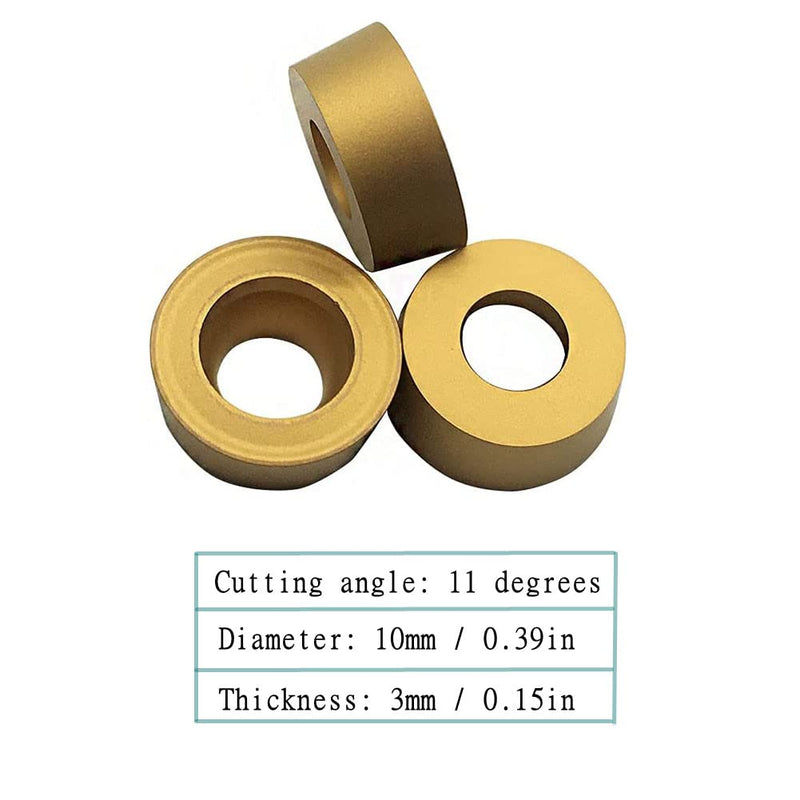 RCMT10T3M0 10pcs Carbide indexable Turning Insert with 5/8" SRDCN1616H10 Lathe Turning Tool Holder for Steel,Stainless Steel (RCMT10T3M0 +SRDCN1616H10) SRDCN1616H10+10psc R5 Yellow