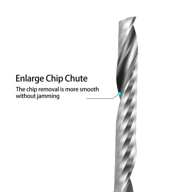 1/8 Shank CNC Router Bits O Flute End Mill Single Flute Spiral Router Bit Up Cut Milling Cutter with 1/16 Inch Cutting Diameter for Acrylic Plastic MDF (10) 3.175x1.5x8mm