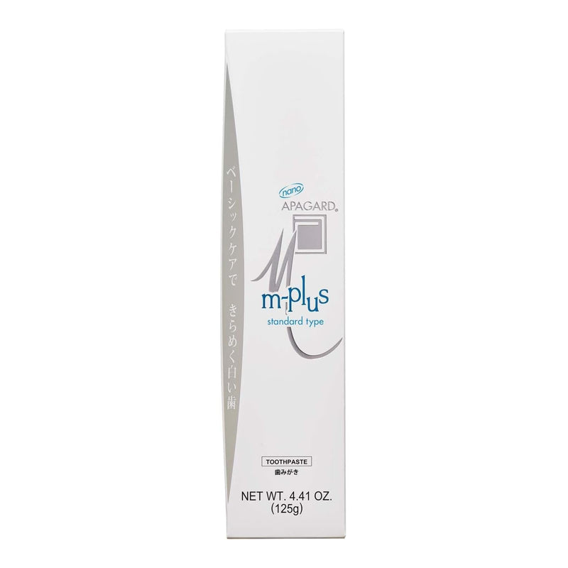 APAGARD® M-Plus, Sangi's Nano-Hydroxyapatite Toothpaste for Naturally Whiter Teeth, No Fluoride, for Family use, 125g / 4.4 oz, Mild Mint Flavor, Pack of 3