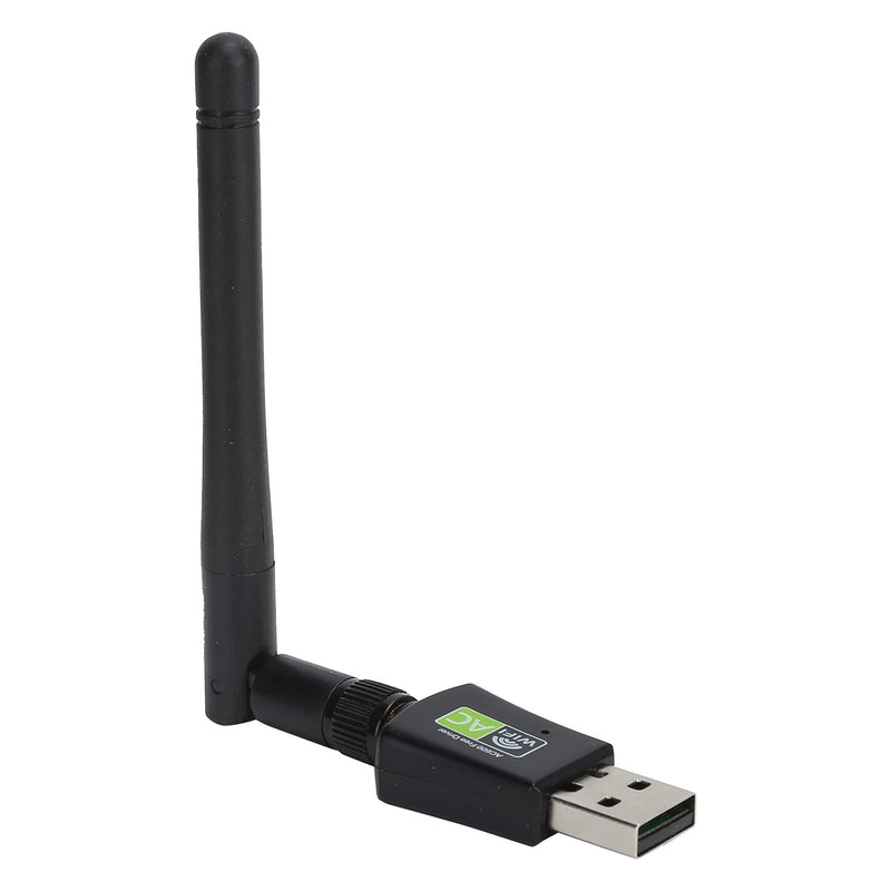 Generic USB WiFi Adapter Wireless Network Card 600Mbps 2.4Ghz 5Ghz Dual Band USB 2.0 Mini Portable for RTL8811CU Chip for Plug and Play with ABS Material Black