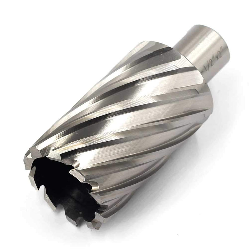 Annular Cutter JESTUOUS 3/4 Inch Weldon Shank 1-1/2 Cutting Diameter 2 Cutting Depth with Two-Flat HSS Kit for Magnetic Drill Press,1 Piece Silver