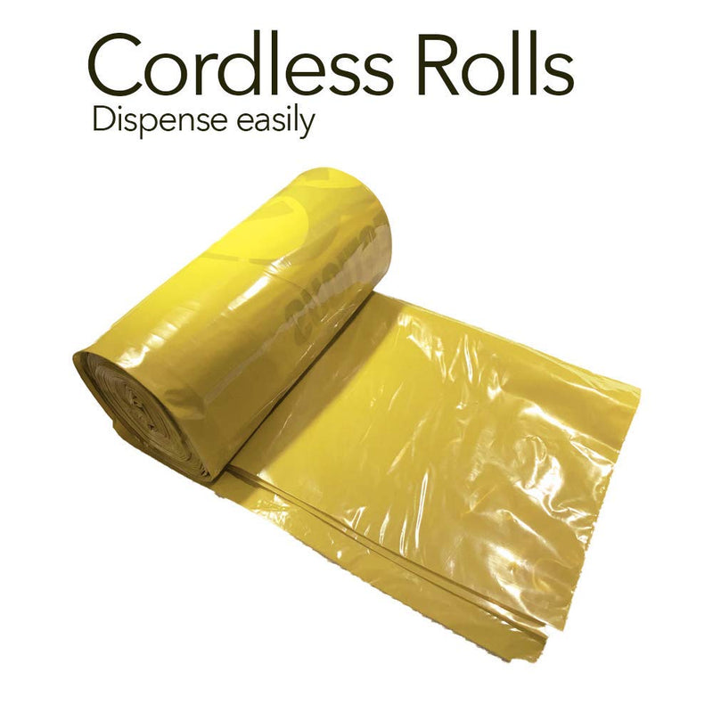 RESILIA Biohazard Bags - For Infectious Waste Disposal, Meets DOT ASTM Standards for Hospital Use, OSHA Approved, Yellow, 33 Gallon, 29" W x 43" L, 1.35 Mil, 0.00135 Inch, 25 Bags, Made in the USA