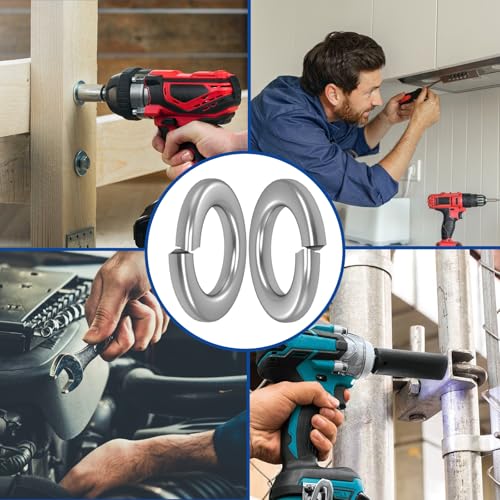 QISHENG 25 PCS 5/8" Stainless Steel SAE Spring Lock Washers,Stainless Steel 18-8 A2(304) washers,Home Washer 5/8" Colorless
