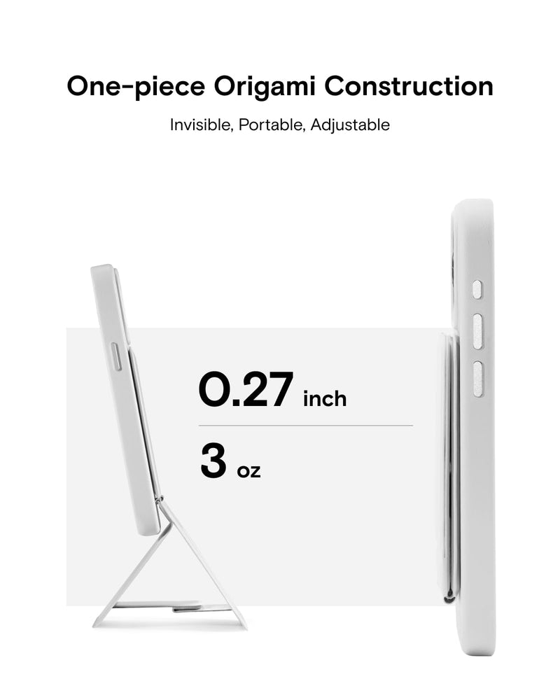 MOFT Phone Tripod Stand Compatible with iPhone 15/14/13/12 Series, Angle Adjustment & Strong Magnets & MagSafe Compatible MOVAS Invisible Selfie Stick Tripod, Misty Cove Gray