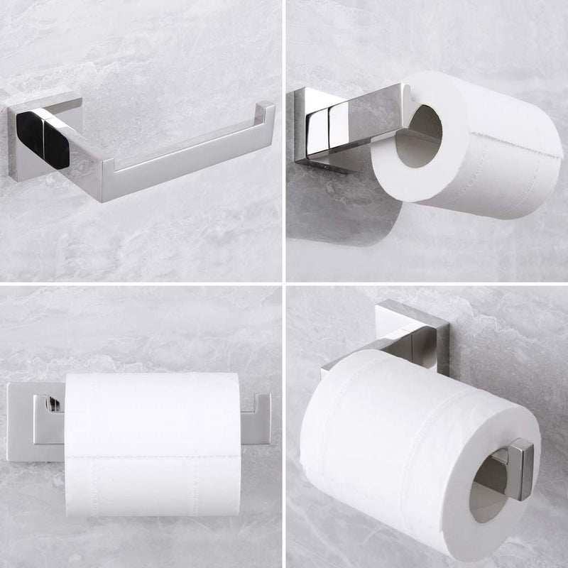 Bathroom Hardware Set 3-Pieces Set Polished Stainless Steel Squear Wall Mounted - Includes Hand Towel Ring, 2X Robe Towel Hooks, Bathroom Accessories Kit