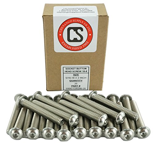 Chenango Supply 5/16-18 x 2" Stainless Socket Button Head Cap Screws