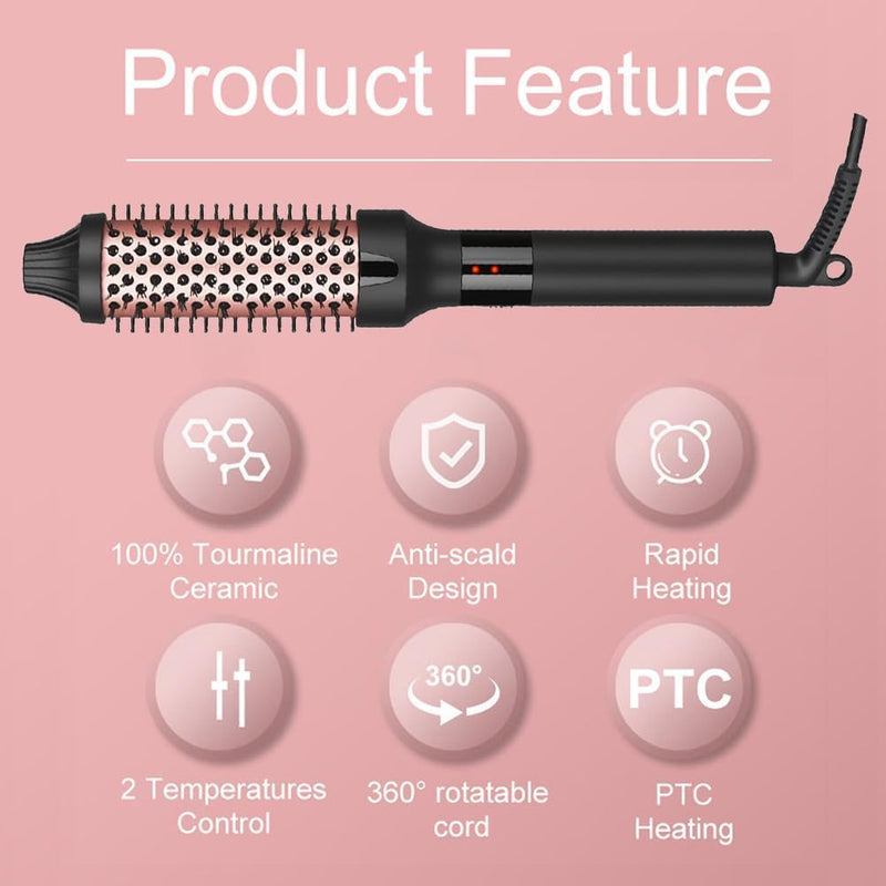UNOBEY Thermal Brush, 32mm Heated Hot Brush for Hair Styling | Heated Curling Iron Round Brush Create Natural Curls, Volume & Smoother Hair, Dual Voltage Round Brush 32mm
