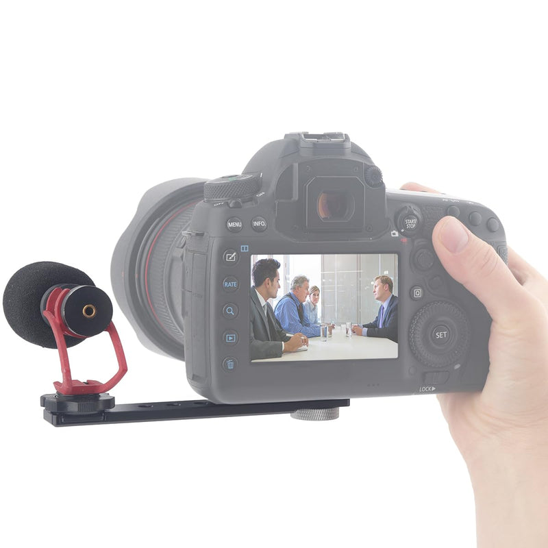 1/4 Cold Shoe Camera Extension Bracket for DJI Pocket 3, Hot Shoe Extension Camera Flash Bracket for Light, Mic, Compatible with Sony A6500 A6400 6300 6000, Aluminum-5.5" Long