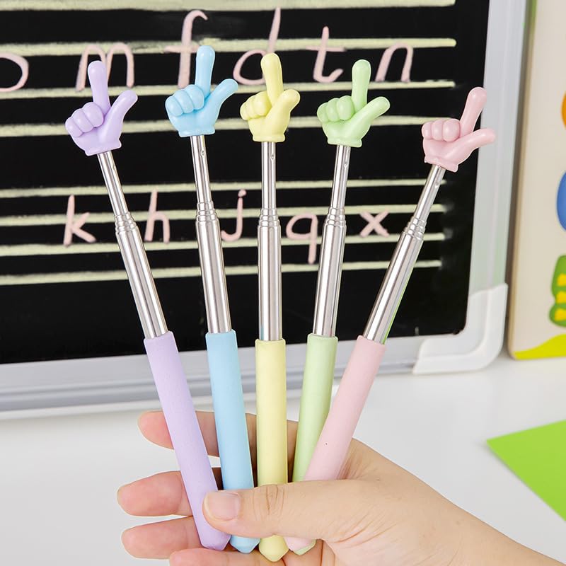 Telescopic Teaching Pointer for Teachers, Retractable Presentation Stick for Classroom, Online Teaching, Elementary School and Kindergarten