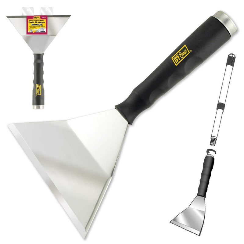 IVY Classic 23075 7" Heavy-Duty Bent Pole Scraper with Stainless Steel Blade, 1-Pack 7" BENT POLE SCRAPER
