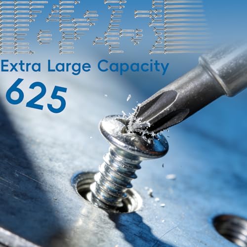 625pcs Self-Tapping Screws Assortment Kit, Phillips Pan Head 14 Sizes M2 M3 M4, Black Carbon Steel Sharp Point for Wood Plastic Soft Metal 625