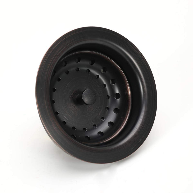 KONE 3-1/2 Inch Kitchen Sink Drain ORB Assembly with Strainer Basket/Stopper, All Stainless Steel Durable and Rustproof Oil Rubbed Bronze