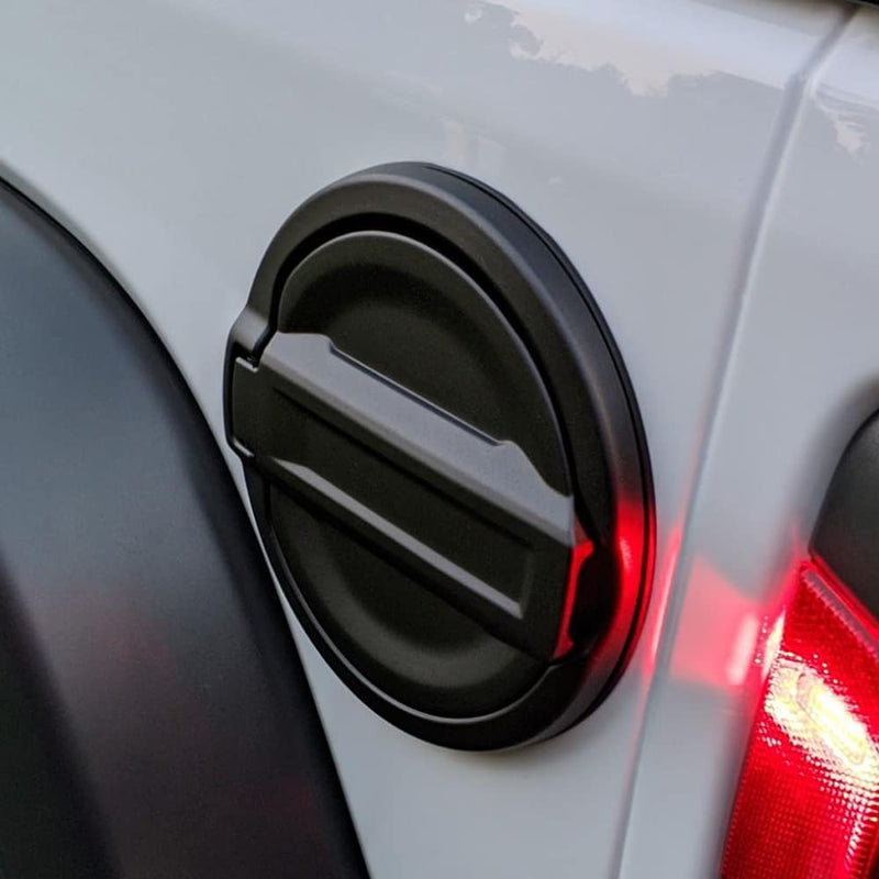 Fuel Filler Door Locking Gas Tank Cap Cover Compatible with Jeep Wrangler 2018-2023 JL & Unlimited Gas Tank Cap Aluminum Fuel Filler Door Cover