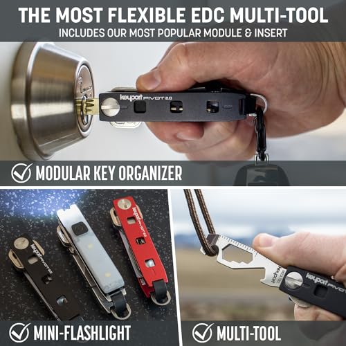  [AUSTRALIA] - Keyport Essential Plus Kit: Pivot 2.0 Modular Key Organizer with Flashlight Black