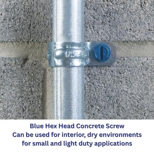 1/4" x 2-1/4" Concrete Screws 410 Stainless Steel Phillips Head Flat 1/4" x 2-1/4"