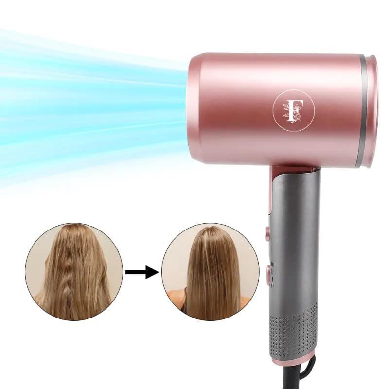 Ionic Smooth Hair Dryer with Diffuser, 2X Fast with 3 Heat Settings, 2400w Motor &110,000 RPM, Professional Lightweight Hair Dryer for Curly and Straight Hair Low Noise