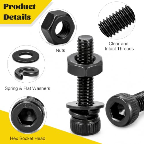 750PCS M3 Hex Socket Screw Assortment Kit,M3x6/8/10/12/16/20/25/30 mm M3 750pcs