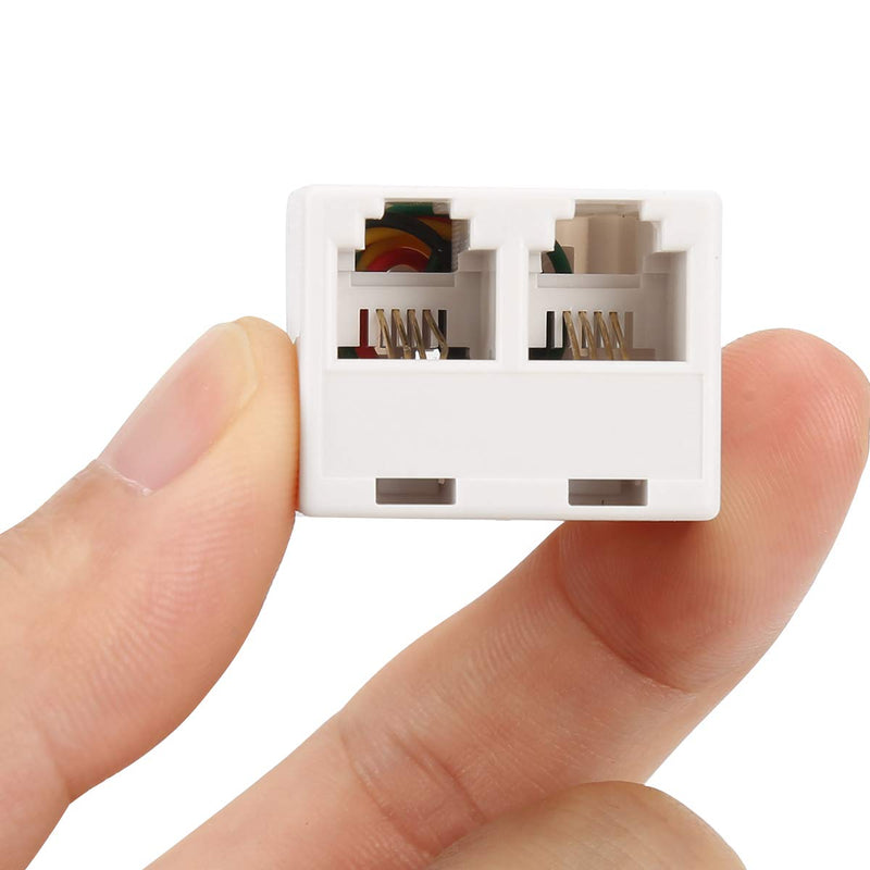 Uvital RJ11 6P4C 1 Female to 2 Female Telephone Line Splitters, Telephone Landline Cable Connector and Separator(White,4 Pack) 4 Pack White