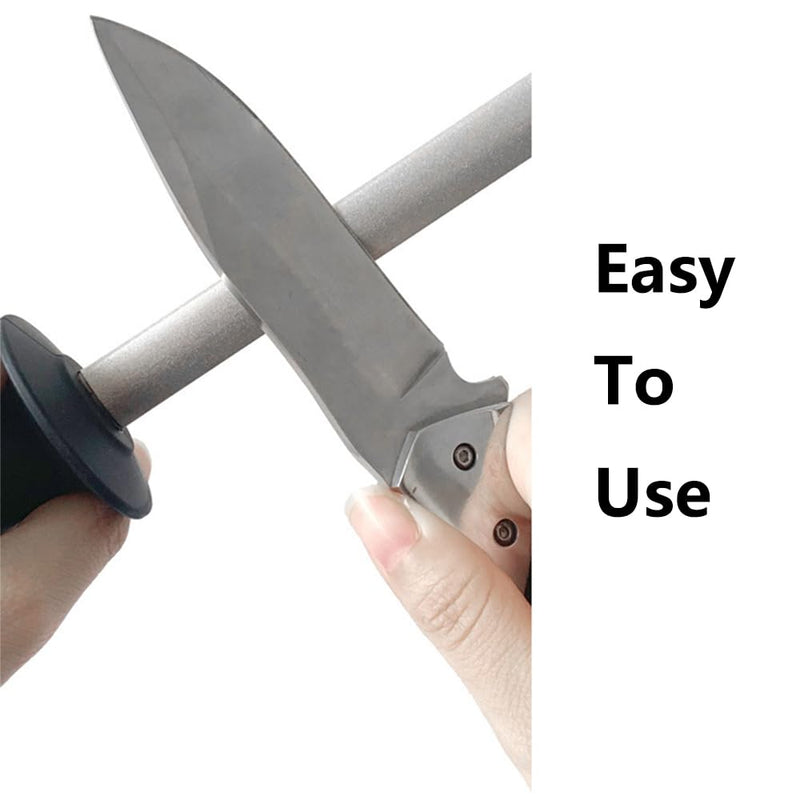 12 Inch Diamond Knife Sharpening Steel Rod, Professional Kitchen Diamond Knife Blade Sharpener Rod Stick, Knife Honer Steel for Honing Knife Blades, Chef Knives and Shears 12#