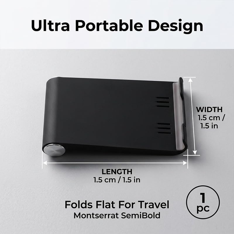 Black 1 PCS Portable Desk Support for Mini Tablets and Electronic Devices, Adjustable Viewing Base for Home and Office Black