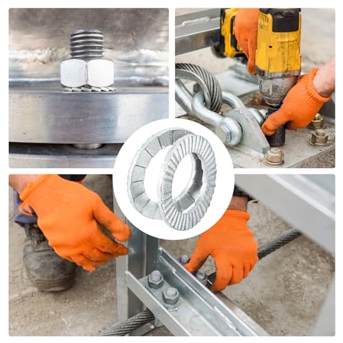 Uxcell Wedge Locking Washers for M10 Bolts, 40pcs Manganese Steel Vibration Resistant Safety Washers 40