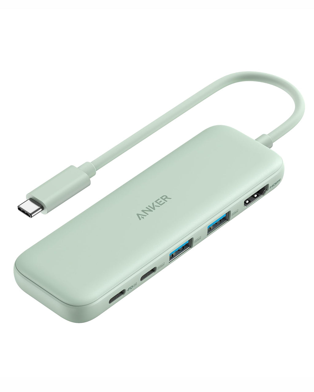 Anker 332 USB-C Hub (5-in-1) with 4K HDMI Display, 5Gbps USB-C Data Port and 2 5Gbps USB-A Data Ports and for MacBook Pro, MacBook Air, Dell XPS, Lenovo Thinkpad, HP Laptops and More(Green) Green