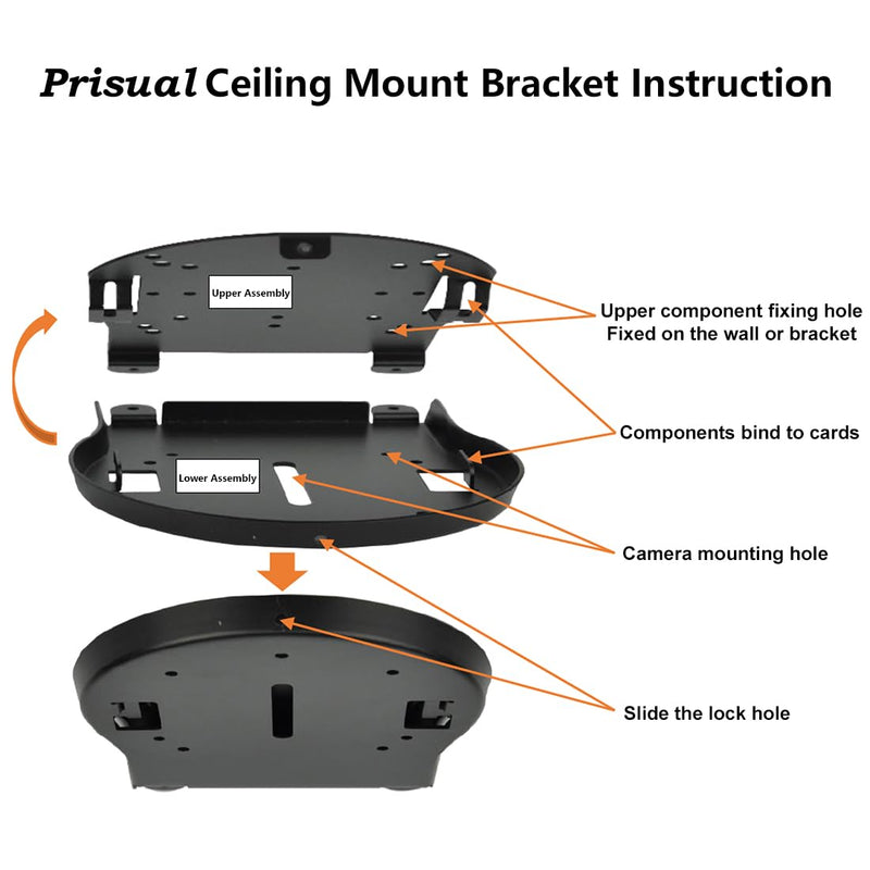 Professional Ceiling Mount for PTZ Cameras - Universal Fixed Ceiling Bracket with Secure Locking, Compatible with 95% PTZ Camera, Low-Profile Design for Conference Room/Church/Studio (Black)