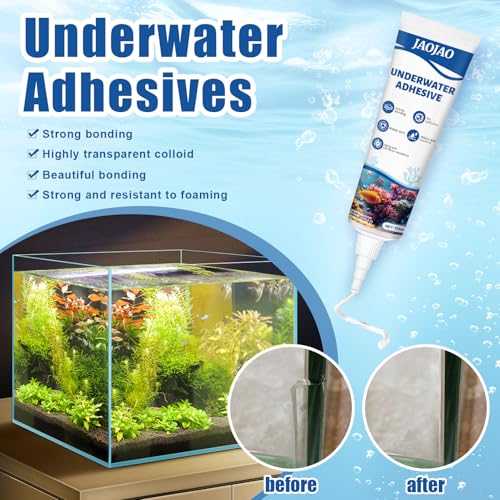 JAOJAO Aquarium Safe Silicone, Underwater Seal 100% Waterproof, Clear 120ml Transparent