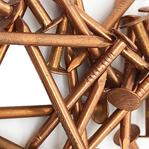 – 1.5 Inch – Pure Copper Nails for Roofing, Flashing, Finish & Boat – 1.5” (38mm) Long – 3/8” nail head – Quality Solid Copper Clavos nail – Package Quantity (100) 100