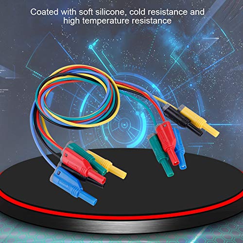 Oumefar Banana Plug Silicone Test s Kit 5pcs 4mm Banana Plug Safety Stackable Wire Stack Test Flexible Wire s for Multimeter 1M