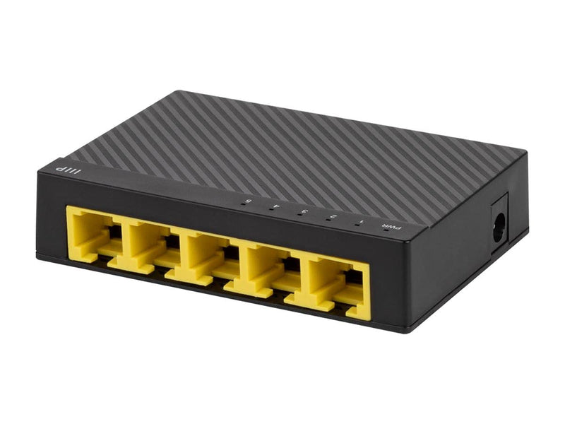 Monoprice 5-Port 10/100/1000Mbps Gigabit Ethernet Unmanaged Desktop Switch, IEEE 802.3ab, Cat5e, Plug and Play, Fanless Design, for Gaming and Streaming