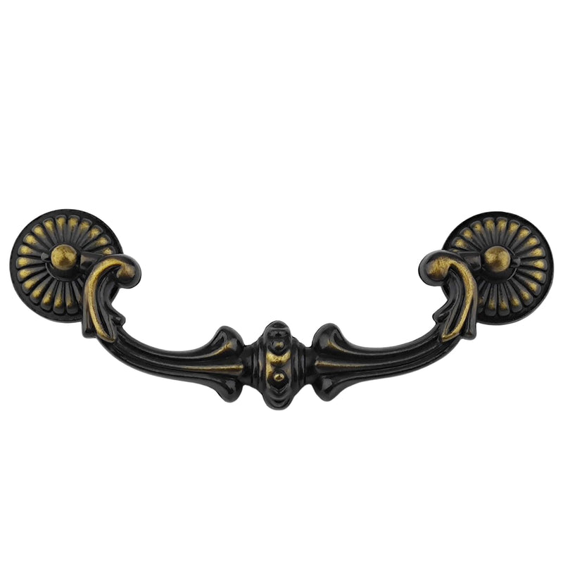 4-Pack 5" C-C (5 Inch Centers) Bail Drawer Pull Drop Handles Dresser Handle Cabinet Pull Hardware Vintage Style Antique Brass 128 mm Center Hole Distance (4,Antique Brass) 4