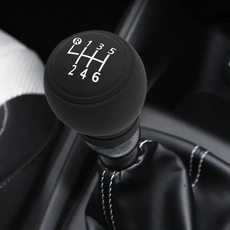 BESULEN Car Gear Shift Knob Cover, Anti-Slip Silicone Vehicle Knob Gear Stick Protector, Automotive Shifter Transmission Protective Cover, Universal Interior Accessories for Most Cars (6-Speed) 6-speed