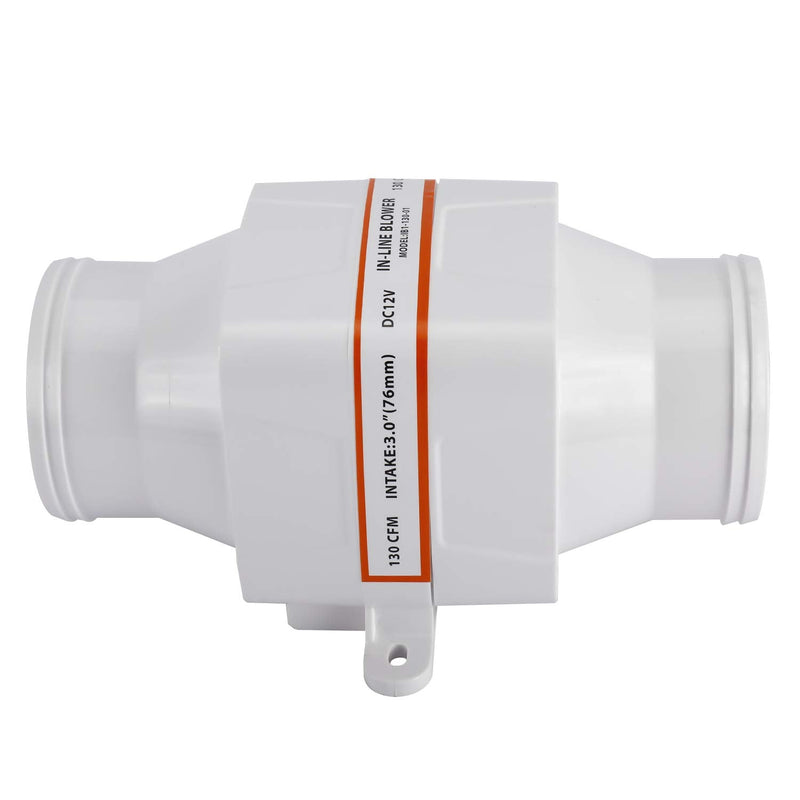 Yaegoo Marine Boat 3" in-Line Bilge Air Blower DC 12V 130 CFM