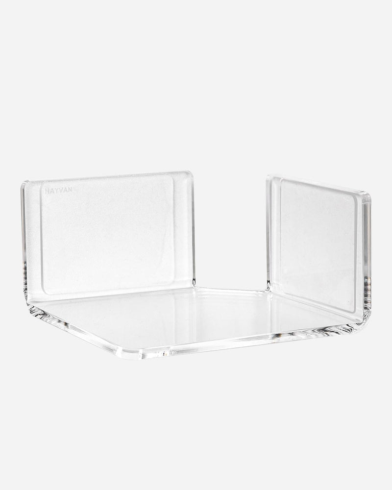HAYVAN Mini Corner Shelf Wall Mounted 3 Pack Clear Acrylic No Drill | Corner Floating Shelves with Adhesive Tape. Easy Install. Universal for Security Cameras, Baby Monitors, Small Plants & More.
