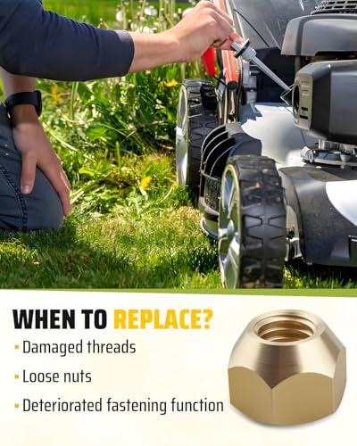 Lug Nut Fit for MTD Murray Troy-Bilt Yard Machines Craftsman Huskee, Cub Cadet 1050-3165 White Outdoor Bolens Ranch King, Lawn Mowers Wheel Nuts Replace 712-3050 912-3050 01001966 4PCS