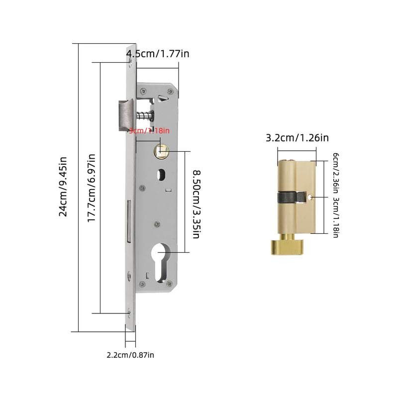 Storm Door Handle Replacement with Lock Heavy Duty Aluminum Alloy Lever Ideal for 8525 Single Point + 60 Home Apartments Hotels Black Entrance Door Handle and Lockset